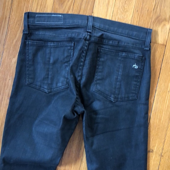 Rag and Bone zipper Capri brushed wax canvas black pants 28 Greet used condition - Picture 4 of 5
